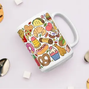 Colorful Fast Food Mug - Fun Kitchen Decor - Unique Gift for Food Lovers - 11oz 15oz Ceramic Mug - Printed in the USA