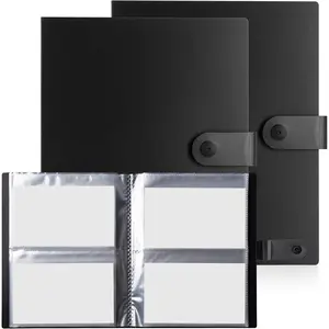 3x5 Index Card Holder Binder with Clear Plastic Sleeves, Flash Card Organizer Notebook with Snap Button Closure, 96 Total Card Holder Pockets (Pack of 2)