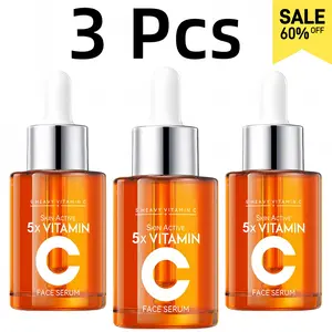 [BUY 1 GET 2 FREE] 5x Vitamin C Face Serum Korean Vitamin C Face TonerSerum 5 En 1 Moisturizing & Nourishing Serum 30ml for Comprehensive Skincare 3PCS