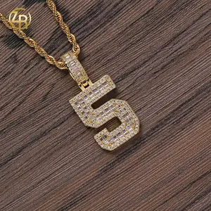 Hip-Hop Style Numeric 0-9 Pendant Necklace – Copper with Zircon, Couple's Jewelry, Party Accessory, Birthday & Christmas Gift  SF-595