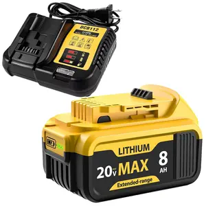 8.0Ah Replace Battery Compatible for DeWalt 20V MAX Battery DCB200 DCB204 DCB206 DCB206-2 DCB201 DCB203 DCB181 DCB180 DCD/DCF/DCG 20 Volt XR Battery