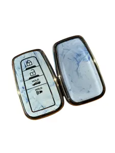 Toyota Key Fob Cover with Keychain,Special Soft TPU Key Case Protector Compatible with 2020-2022 Highlander Corolla Prius,2018-2024 RAV4 Camry Avalon C-HR GT86