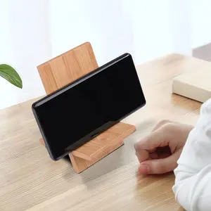 Random color Bamboo Wood Mobile Stand: Portable, Adjustable & Compatible with All Smartphones & Tablets!