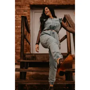 Denim Inspired Scrub Jumpsuit