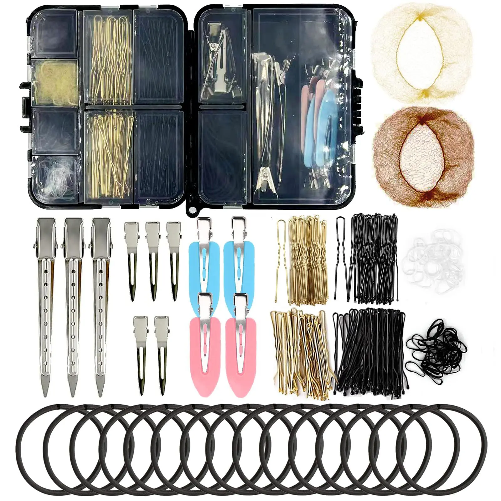 All-In-One Hair Styling Tool Set, Heatless Styling Tools, Heatless Curling Set, Heatless Curling Wrap, Includes Clips, Rubber Bands & Nets, Suitable for All Hairstyles, Ideal for Parties & Festivals, Heatless Hair Curlers, Curly Hair, DIY Hairstyler Tool