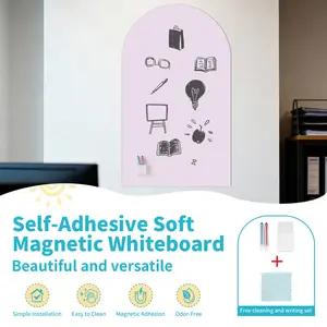 3 types of magnetic arched decal contact paper, 40cm80cm/50cm90cm, peel and stick wall self-adhesive magnetic wall panel stickers, suitable for peel and stick magnet contact paper rolls in homes, schools, restaurants, cafes, and offices