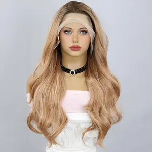 Smilco Warm Blonde Waves 13x6 Lace Front Wig – Sun-Kissed Highlights, 26 Inch/SM9712 lace wig Fluffy Long