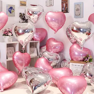 Heart Shaped Balloon, 40pcs/set Romantic Balloon Set, Balloon for Birthday Party Wedding Proposal Confession Scene Decoration, Balloon Party Supplies