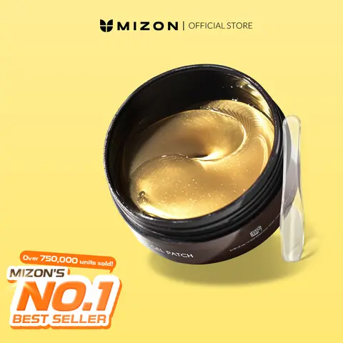 MIZON 24K Gold & Snail Mucin Under Eye Patches (60 Pcs) - Anti-Wrinkle Collagen & Peptide Formula for Puffy Eyes, Dark Circles, Anti-Age Support - Grapefruit-Infused Korean Skincare Mask for Dry Skin Elasticity, Brightening, Soothing