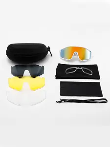 Outdoor Cycling Sports Sunglasses Box, Stylish Large Frame Glasses Set, Includes Glasses Case, Lens, Bag, Strap, Eyewear Accessories