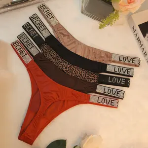 5-Pack High-Waist Panties for Women - Sexy Rhinestone & Letter Design, Soft Stretchy Fabric, Comfortable Underwear in Assorted Colors (Pink, Blue, Beige, Black, White, Red) - Stylish & Comfortable Everyday Wear, Cute Panties, Comfortable Underwear, Rhines