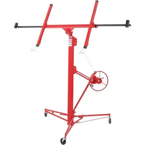 Heavy Duty 16FT Drywall Lift Panel Hoist Jack – 150 LBS Heavy Duty Drywall Lifter, 3 Lockable Wheels – Ideal for Ceiling and Wall Installation – Home Improvement