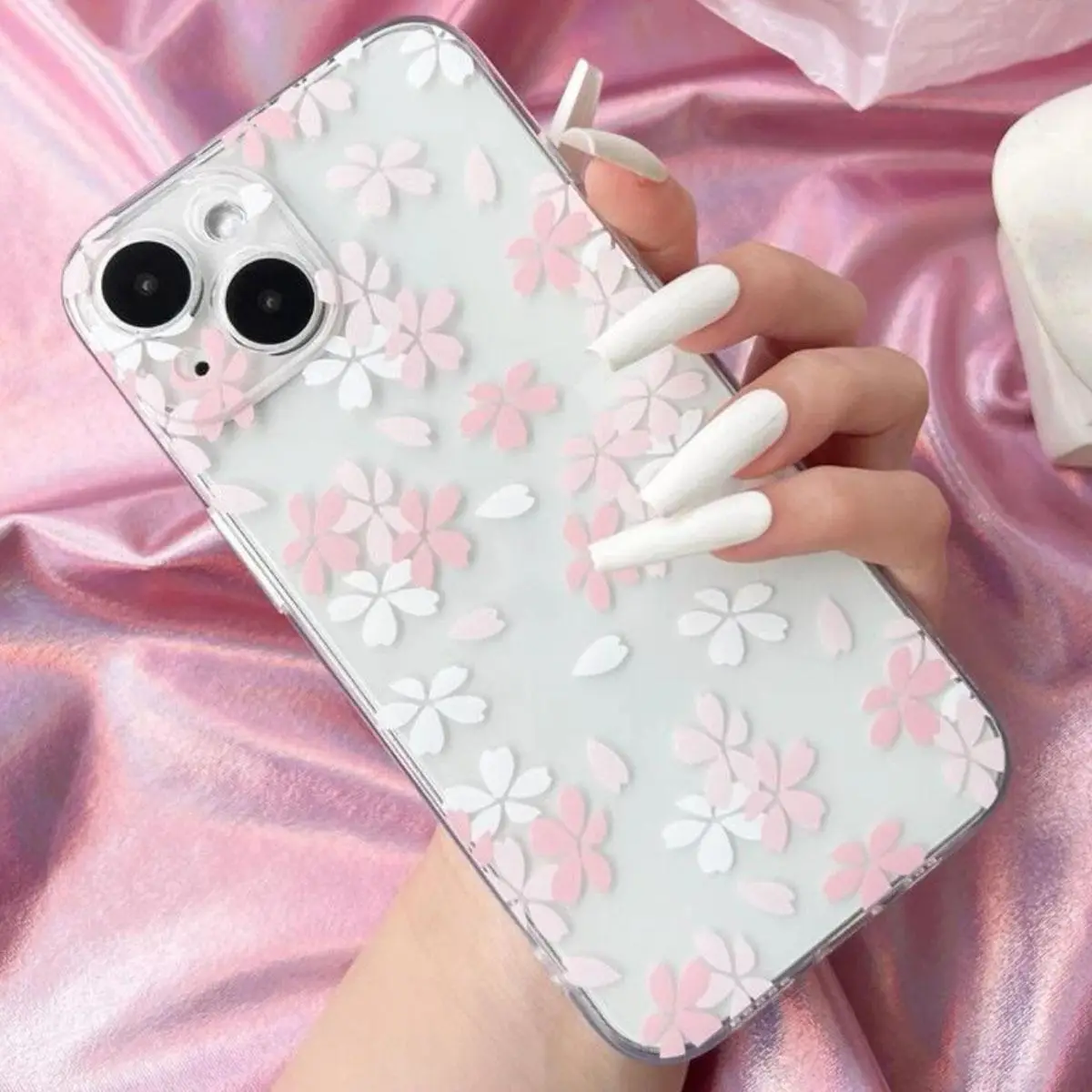 Flower Pattern Phone Case with Camera Lens Protector for Summer, Decorative Phone Protector Cover, Stylish Phone Accessories Compatible with iPhone 11