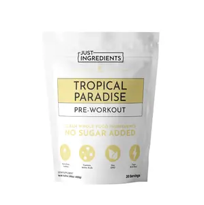 Just Ingredients Tropical Paradise Pre-Workout | 30 Servings | Real Whole Food Ingredients | Gluten-Free, No Artificial Sweeteners or Preservatives | Supports Energy and Endurance