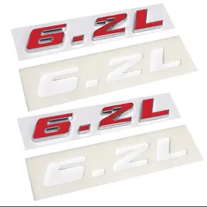 2pc Red 6.2L Badge Emblem 3M adhesive Chrome Trim for HELLCAT DEMON TRX TRACKHAWK HEMI OEM