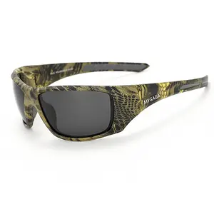Men's Tactical Polarized Sunglasses – Camo Wrap-Around Outdoor Sports Glasses for Hunting, Fishing & Shooting, UV400 Protection, Anti-Glare, Lightweight TR90 Frame