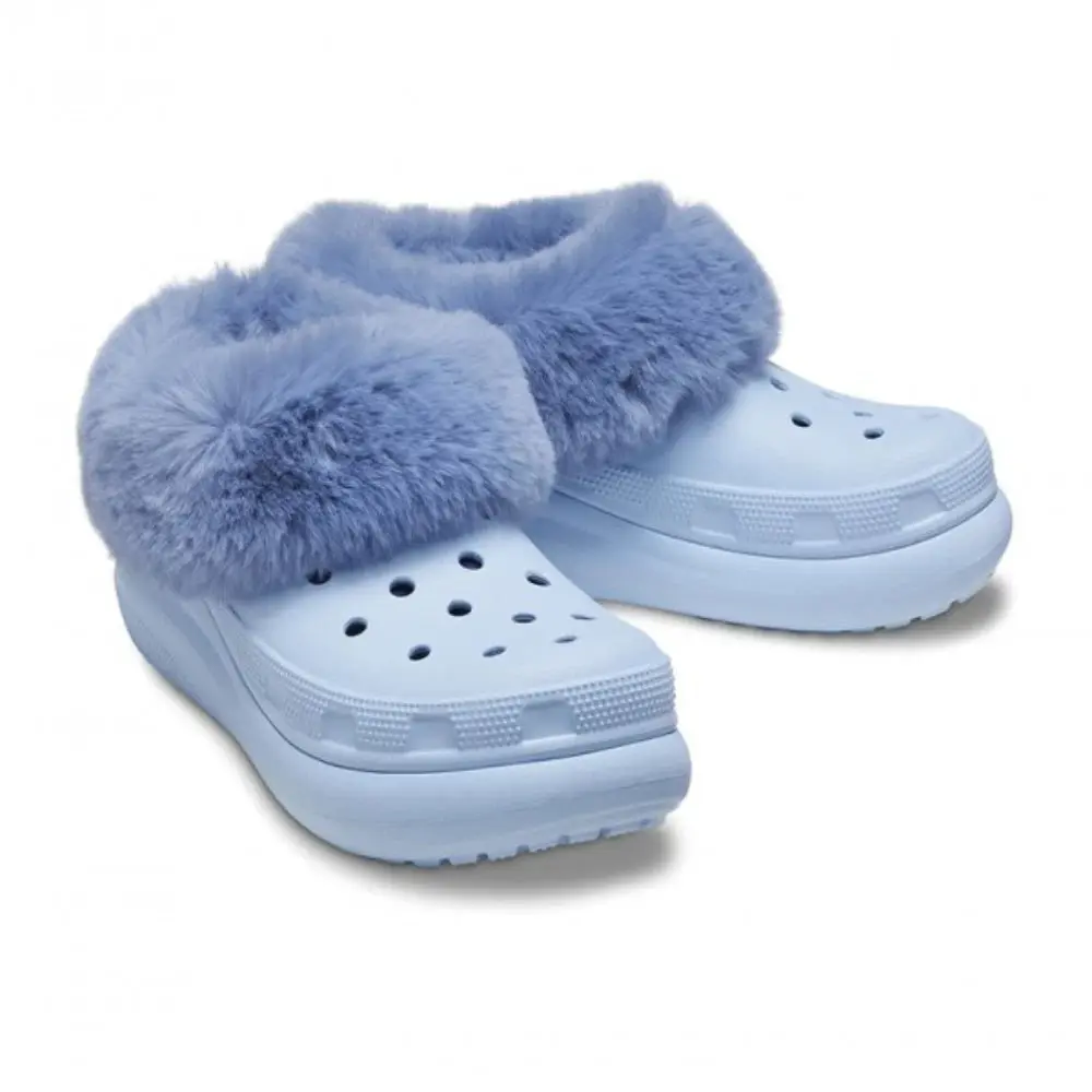 Crocs Furever Crush 208446-4NS Clogs Men's Blue Faux Shearling Lined JAX1234