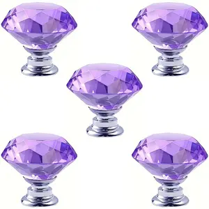 10pcs Crystal Pull Handles 30mm Glass Diamond Knobs, Drawer Cabinet Door Handle, Furniture Hardware, Elegant Design