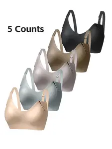 5 Pack Seamless Nursing Bra for Breastfeeding - Wireless Maternity Bra for Pregnancy to Postpartum, High Elasticity Bralette