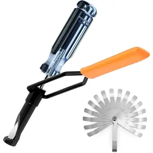 10MM Valve Adjustment Tool Slotted Valve Adjusting Stud with Angled Feeler Gauge Valve Lash Adjustment Tool for Honda/Toyota/Nissan and Other Japanese Car Engines