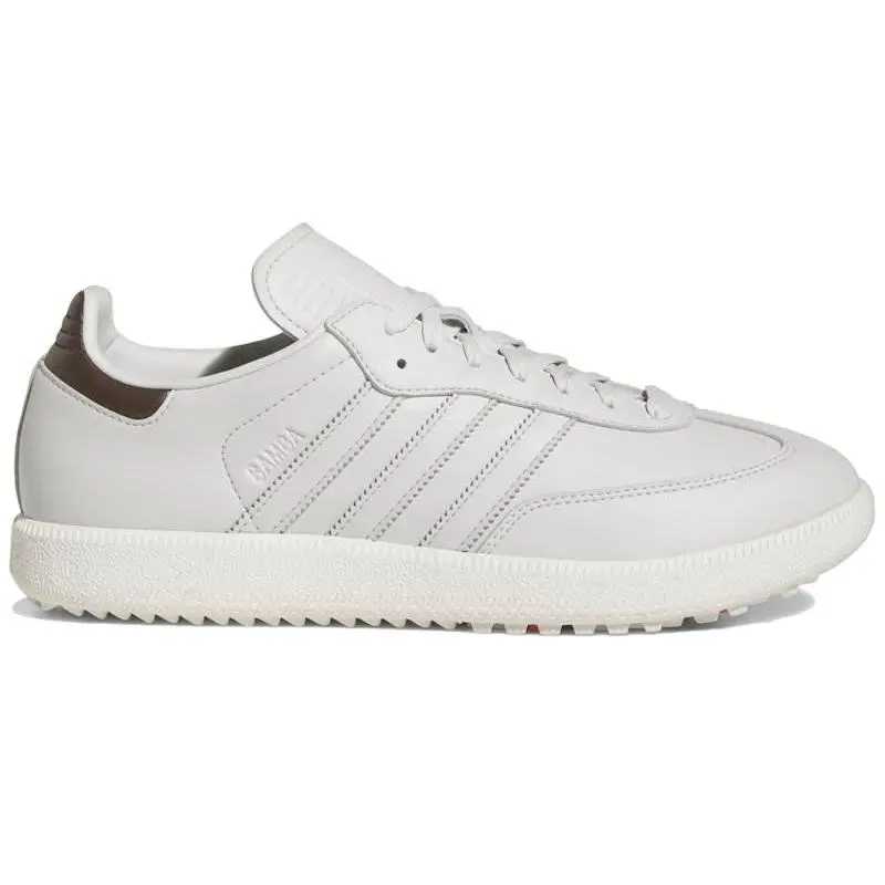 adidas Samba Golf Shoes Grey Brown Men's Classic Low Top Spikeless Golf Sneakers Leather Upper Casual Athletic Footwear Retro Style Performance Golf Shoes Comfortable Lace Up Shoes for Everyday Wear and On-Course Performance adidas Samba Golf