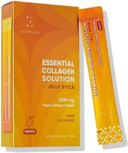 Essential Collagen Solution Jelly Stick | Vegan Collagen Peptide | Mango | 10 Packs | Hair, Skin, Nails, Beauty, Bone | Vitamins, Minerals, Antioxidants for Men & Women