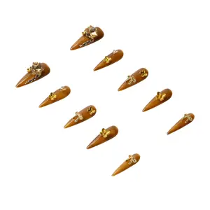 3H Luxury Handmade Press-on Nails -  Gold Rush