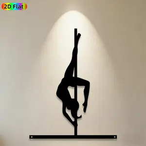 1pc Pole Dancer Silhouette Metal Wall Art, Dynamic Pole Dancer Statue Mural, Ideal Gift for New Year, Christmas, Dance & Fitness Enthusiasts, Weather-Resistant Metal Wall Decor , Perfect for Bedroom Wall & Patio Fence, Unique Performance Art Decor