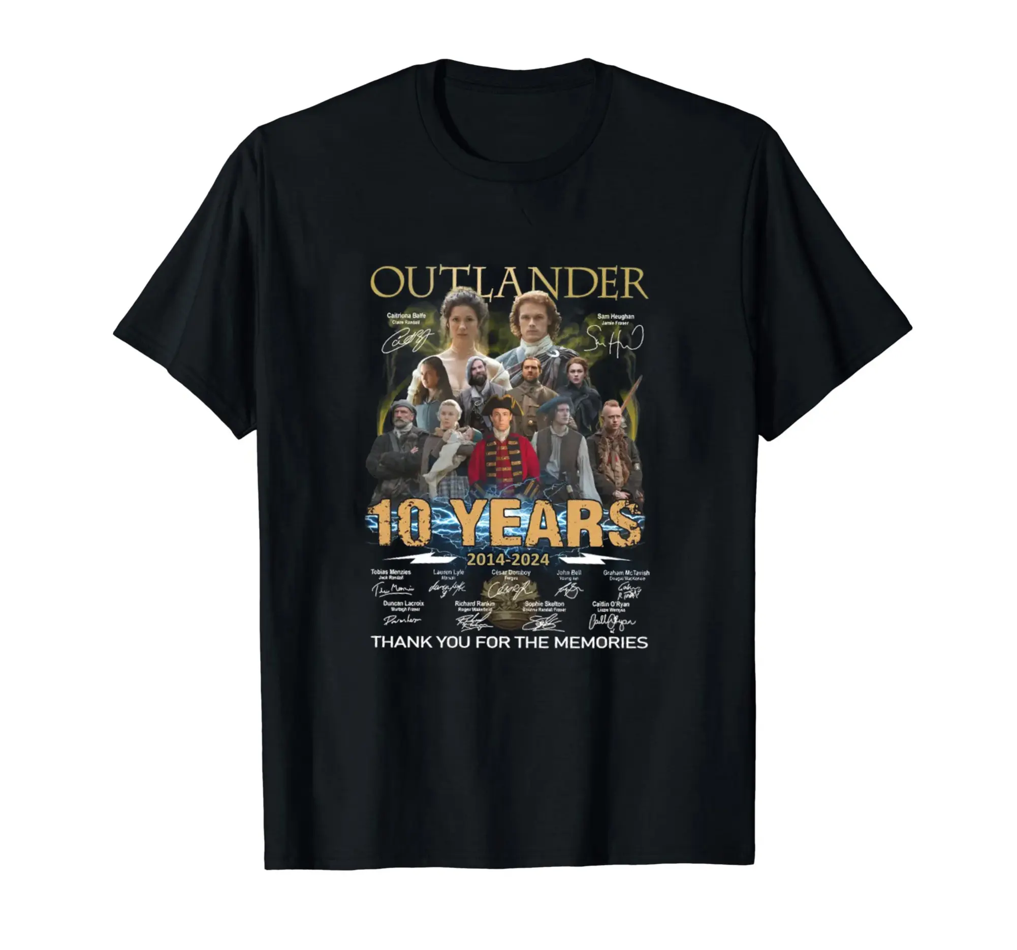 VintageTee Gildan Outlander 10th T-shirt, Outlander 2014 2024 T-Shirt, Outlander 10 Years Thank Memories Vintage TShirt Gifts For Him, Her, Film Fans