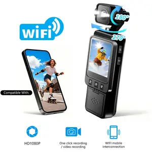 Wearable Action Camera, HD 1080P Pocket Sports DV, 6X Digital Zoom, IR Night Vision, Clip-On Portable Design, Vlogging Camera, Perfect for Cycling, Hiking, Skiing and Daily Vlog Recording