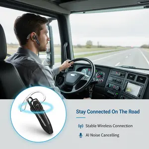 YUEYINOK Truck Driver Headset, Noise Cancelling Wireless Earpiece, Clear Calls on the Road, Dual Mic, Long Battery Life, Hands Free, Stable Connection
