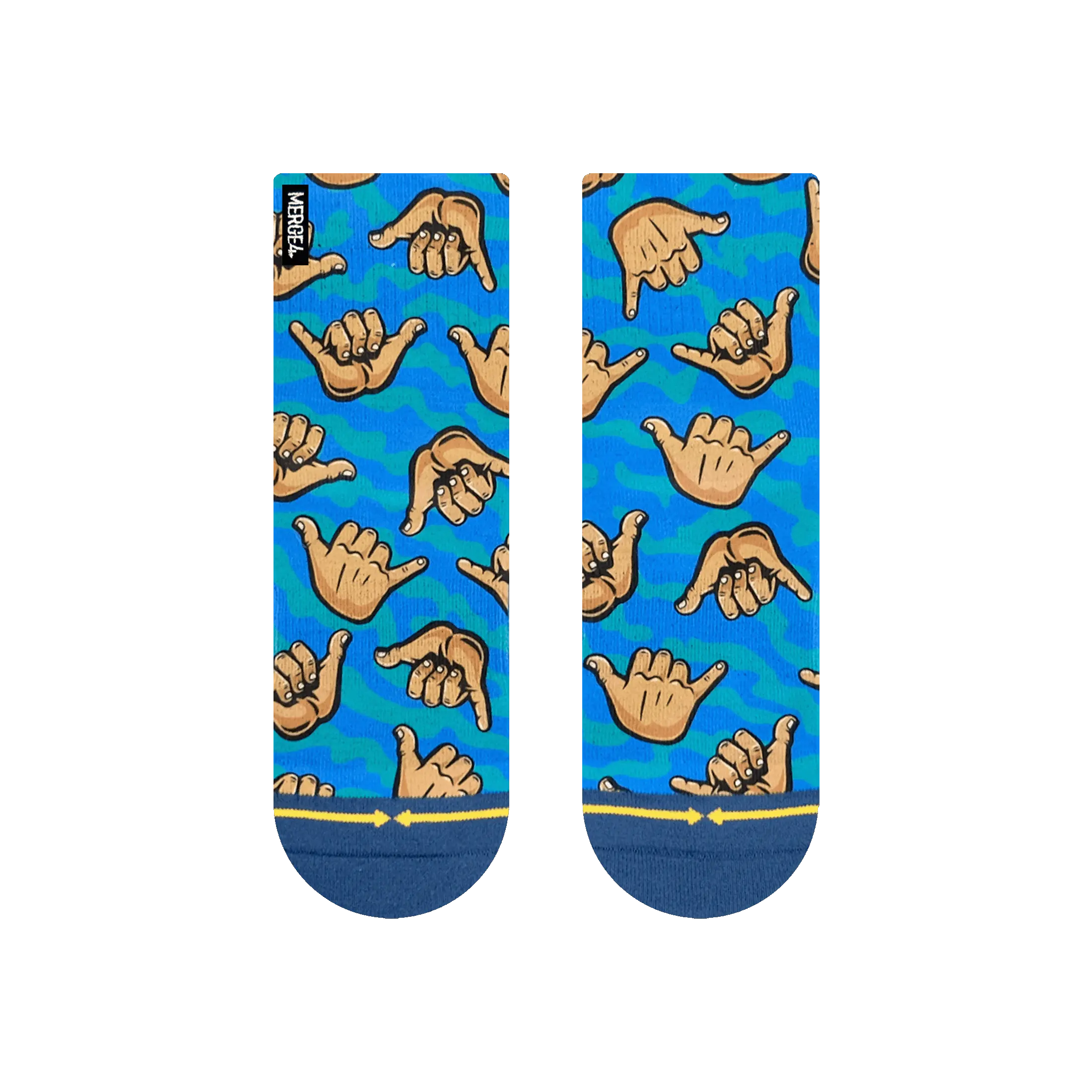 Shaka Quarter Crew Socks With Art By Jimbo Phillips