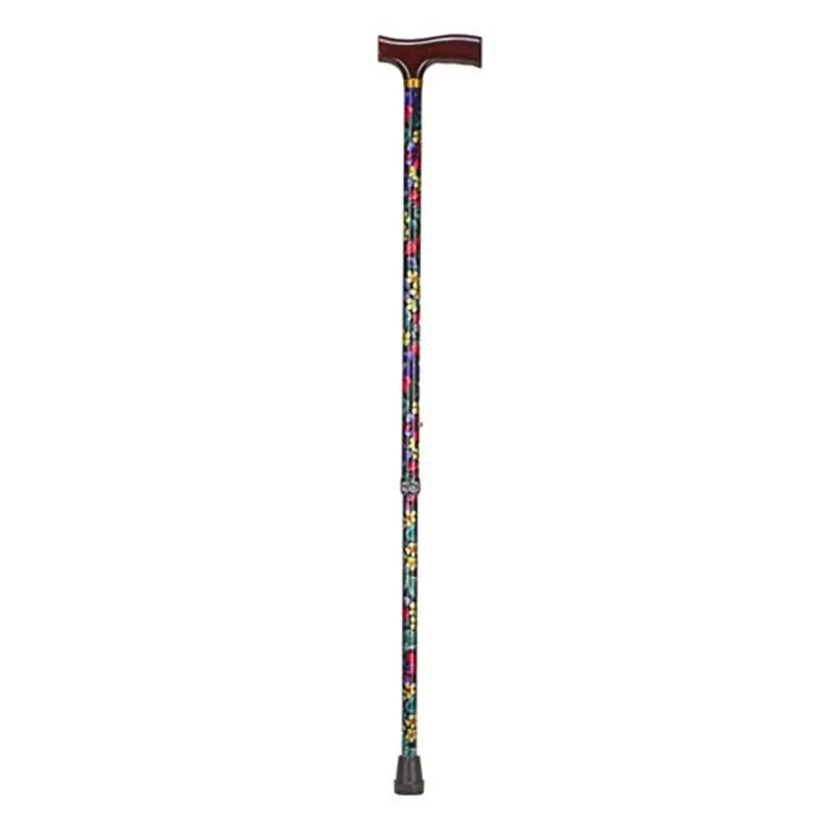212 MAIN Lightweight Adjustable Designer Cane - Derby Top, Aluminum Tube, Positive Locking Ring, Slip-Proof Tip, Unisex Small Animal Health Hiking Stick, Floral Design