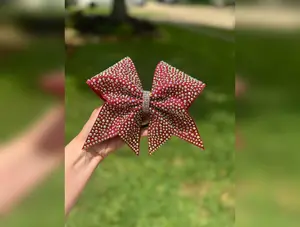 All The Bling Red Rhinestone Cheer Bow