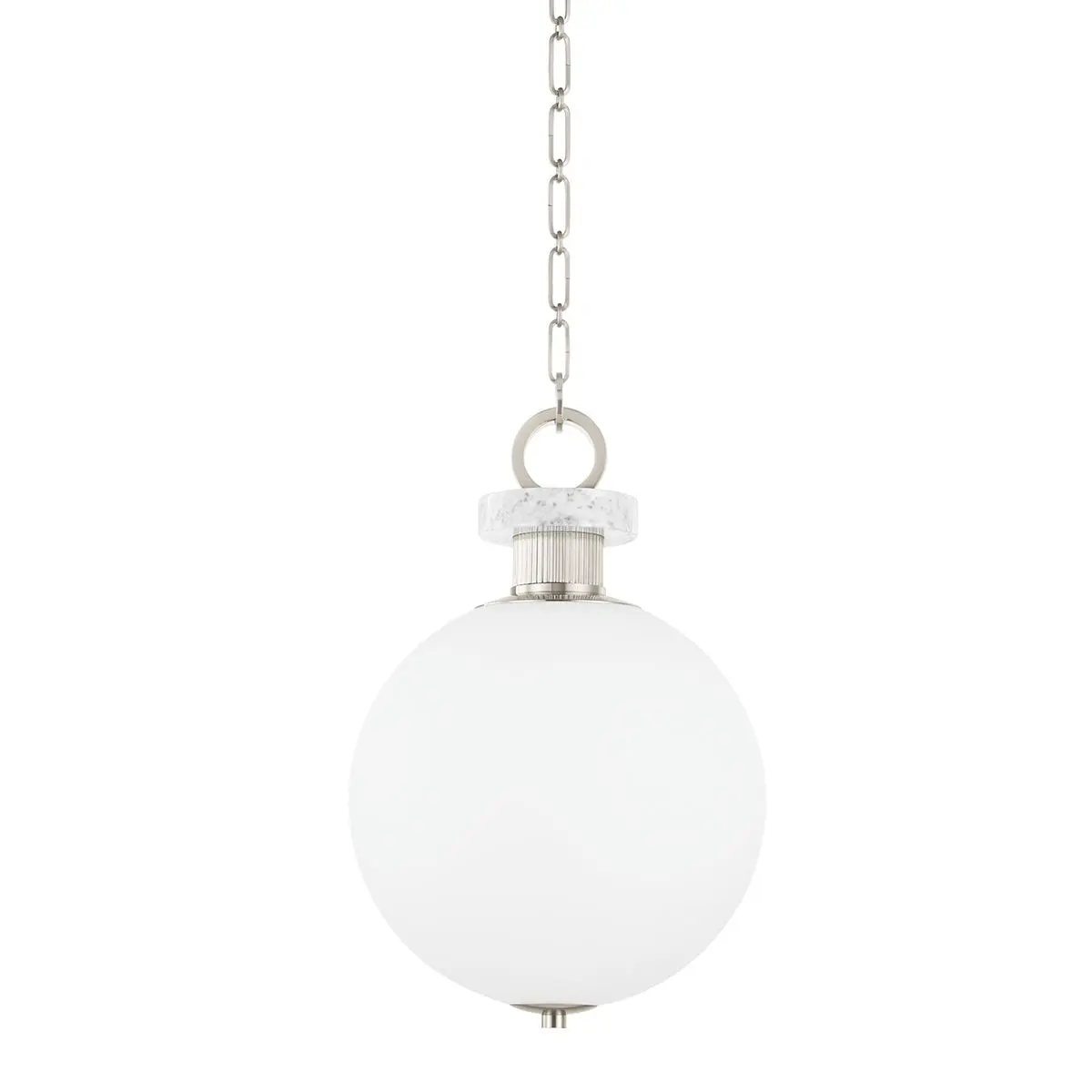 Haru Pendant Light with Marble Accents in Vintage Brass or Burnished Nickel - Modern Transitional Design