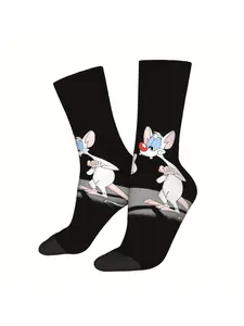 Cartoon Sock Printed for Man Polyester