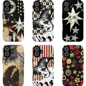 Dreamy Celestial Sun and Moon Case | Vintage P.ierrot Goth Aesthetic Compatible with iPhone 11, 12, 13, 14, 15, 16, 17 & Samsung S22 S23 S24 S25 S26 – check our available sizes