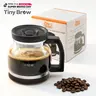 Tiny Brew 20 Oz Coffee Pot Mug, Mini Coffee Pot Cup, Large Capacity Heatproof Glass Mug with Spill Proof Lid Measurement Marks Easy-Grip Ergonomic Handle ideal Gift for Coffee Lovers