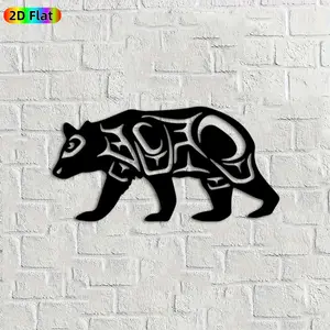 1pc Bear Metal Wall Art,Intricate Bear Statue Mural,Ideal Gift for New Year,Easter,Animal Decor Enthusiasts,Weather-Resistant Metal Wall Decor Wall Sculptures,Perfect for Outdoor Fence & Indoor Wall Wildlife Art Enthusiasts