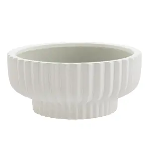 Pottery 12" Fischer Round Ceramic Planter, White
