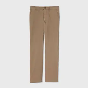 Men's Every Wear Straight Fit Chino Pants - Goodfellow & Co Tan 34x32: Midweight Cotton Spandex Blend