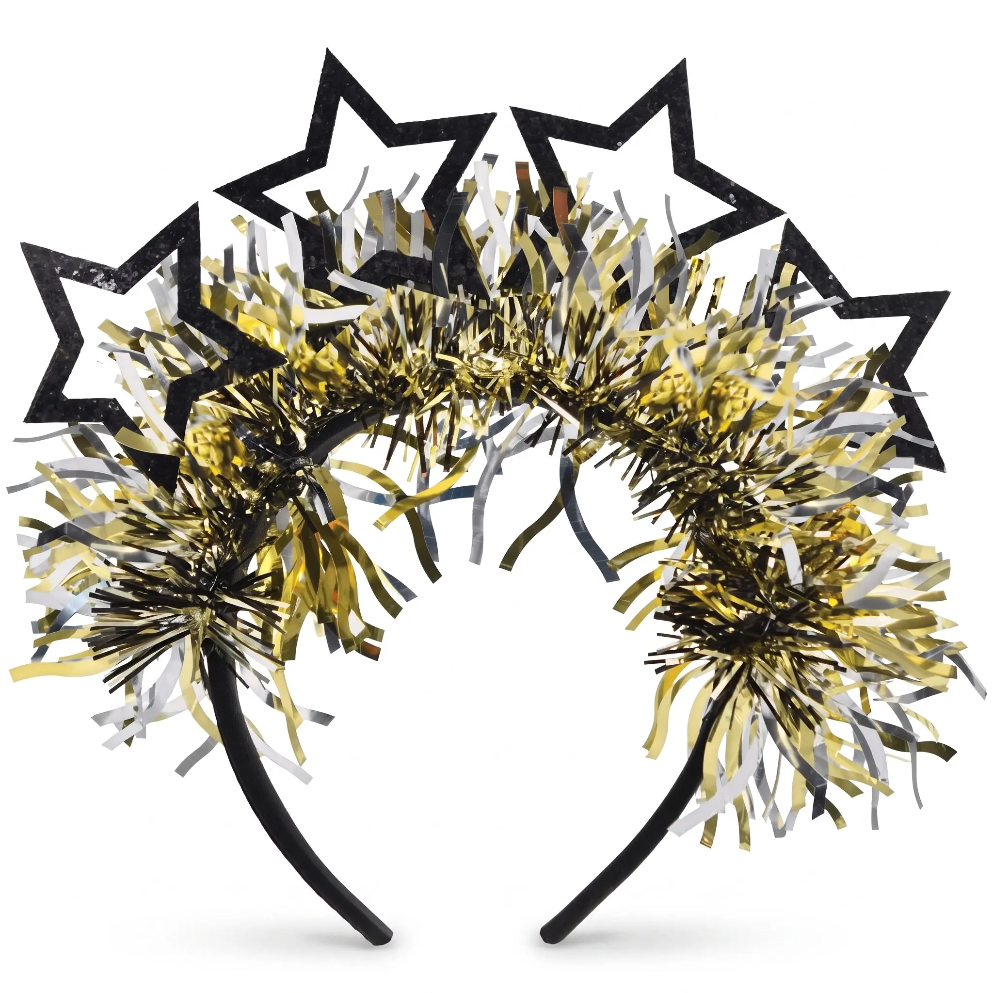 Light-Up Star Tinsel Headband for New Year's Eve
