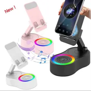 New Wireless Induction Speaker, Foldable Cell Phone Stand, Non-Slip Base for Emergency Charging, Audio Power Phone Holder, Wireless Charging Bracket