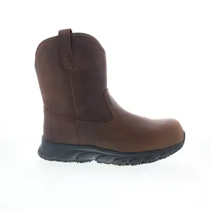 Propet Smith Composite Toe MBU004LBCH Mens Brown Leather Slip On Work Boots