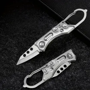 Stainless Steel Folding Knife Keychain Pendant, Mini Pocket Knife Edc Tool for Daily Cutting, Durable Stainless Steel Blade