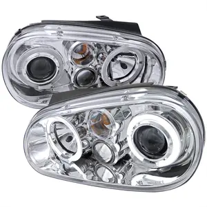 1999-2006 Volkswagen Golf Mk4 GTI/R32 Cabrio Dual Halo Projector Headlights (Chrome Housing/Clear Lens)