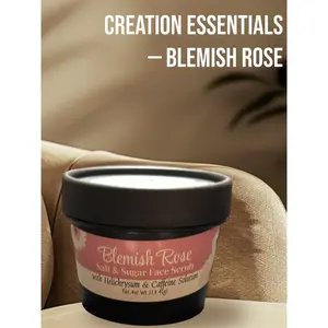 Blemish Rose Salt & Sugar Face Scrub with Himalayan Salt, Rose Powder, Kojic Acid & Helichrysum Coconut Skincare