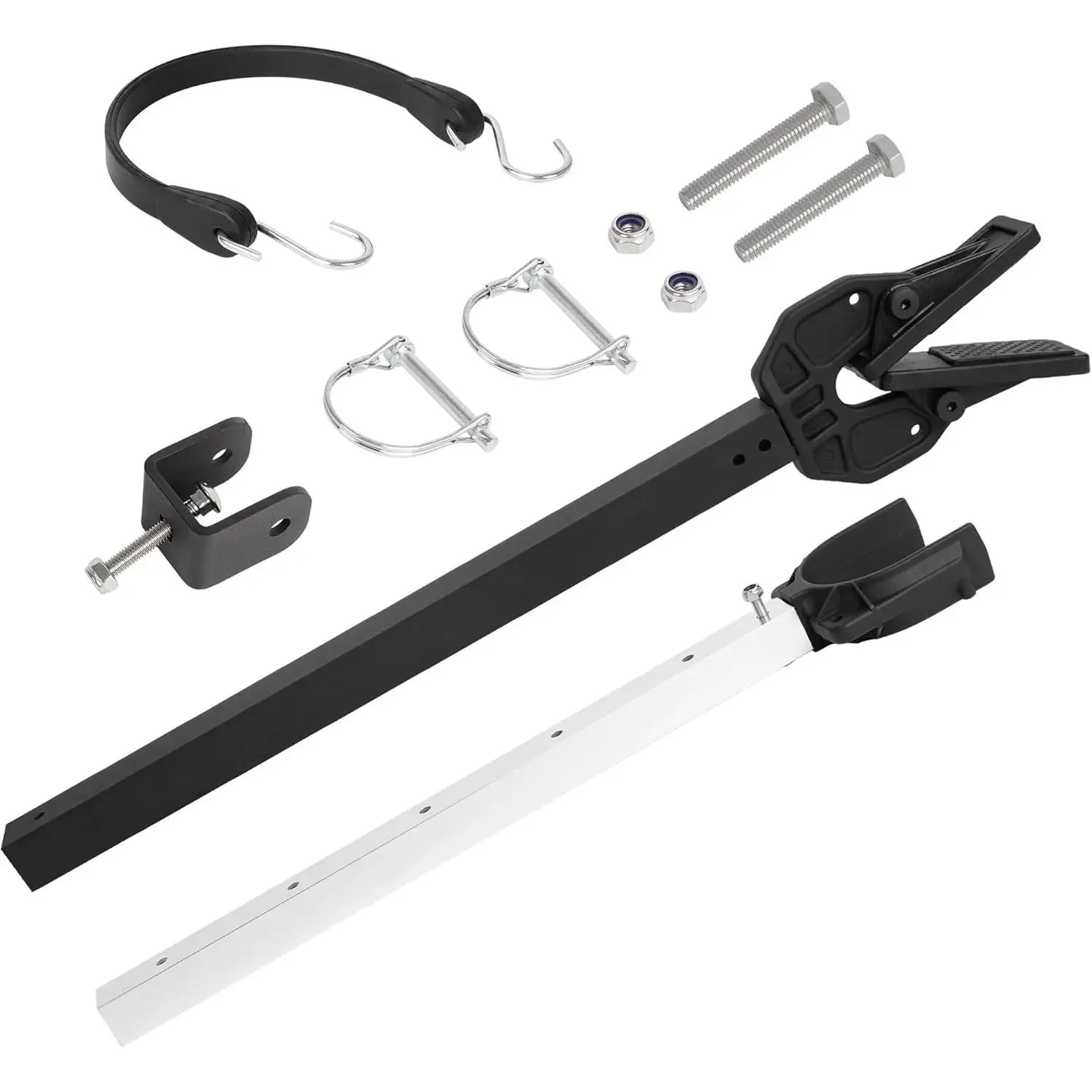 Adjustable Shock Absorption Marine Grade Aluminum Boat Transom Saver with Heavy-Duty Composite Heads, Motor Roller Shaft & Trailer Mount Engine Stern Protectors
