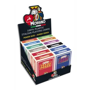 Modiano Texas Poker Jumbo Index 100% Plastic (2 Pips) – 10 Colors