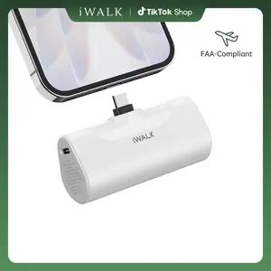 iWALK Mini Portable Charger - 4500mAh USB-C 20W Fast Charging Compact Battery Power Bank, Lightweight Smartphone Accessories for Purse, Cable-Included Device Charger for iPhone 17/16/15 Pro Max, Summer Vibes Outdoor Use summerwins,summerwins